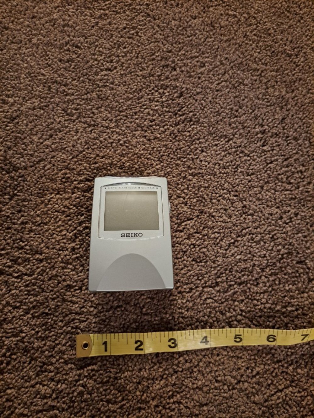 SEIKO Digital Alarm Clock And Calendar QHL005S Silver Compact Portable - Picture 5 of 8